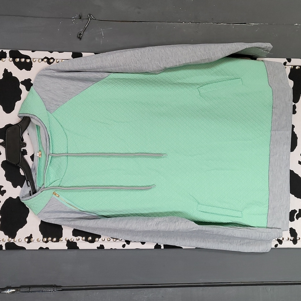Youboya 3XL womens hoodie. Fits like an XL. Seafoam green and gray.